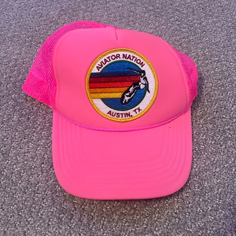 HOT PINK AVIATOR NATION TRUCKER HAT